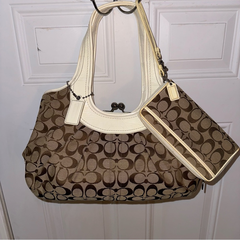 Coach signature ERGO pleated satchel